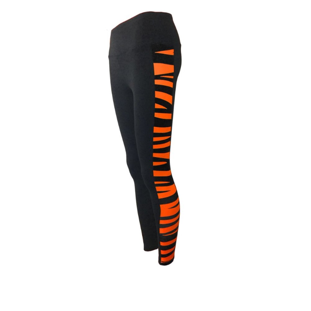 Orange & Black Tiger Stripe Women's Yoga Pant/Legging - New! - 50% Off MSRP
